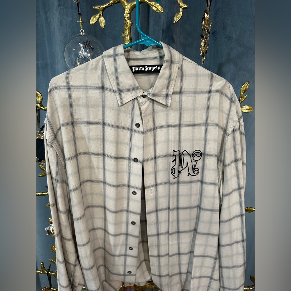 Palm Angels XL cream w/grey lines